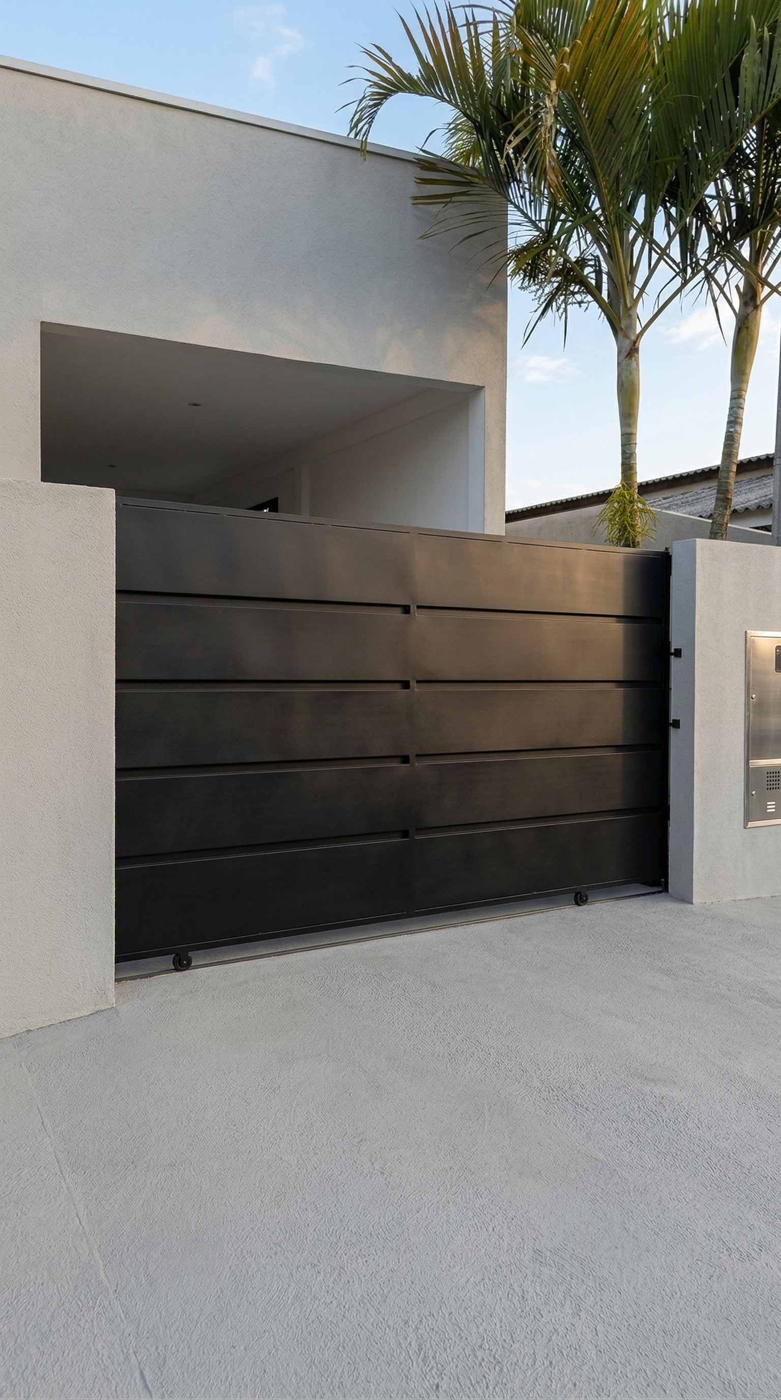 Portão deslizante em chapa dobrada personalizada